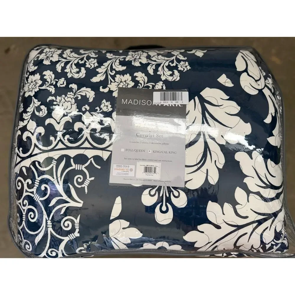 NEW! MadisonPark Marcella 6pc Coverlet Set King/Cal King Indigo